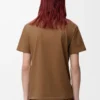 T-shirt coupe classique en coton camel