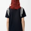 T-shirt coupe classique en coton et viscose bleu marine foncé T-shirt coupe classique en coton et viscose bleu marine foncé