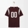 T-shirt coupe classique en coton et viscose Bordeaux