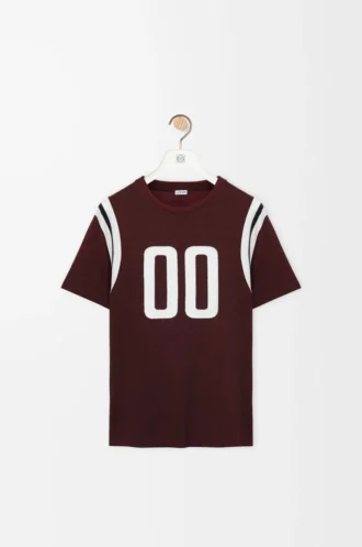 T-shirt coupe classique en coton et viscose Bordeaux