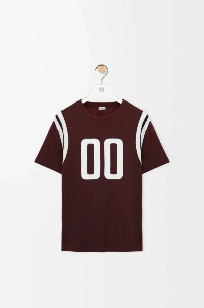 T-shirt coupe classique en coton et viscose Bordeaux