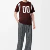 T-shirt coupe classique en coton et viscose Bordeaux