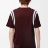 T-shirt coupe classique en coton et viscose Bordeaux