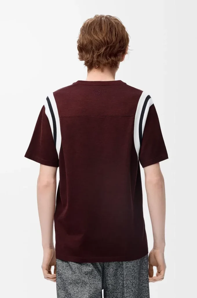 T-shirt coupe classique en coton et viscose Bordeaux