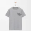 T-shirt coupe classique en coton gris chiné