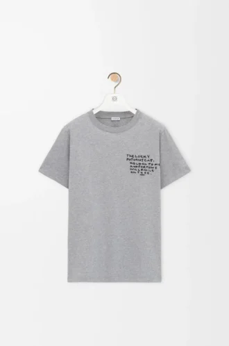 T-shirt coupe classique en coton gris chiné