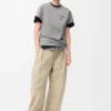 T-shirt coupe classique en coton gris chiné