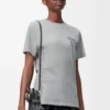 T-shirt coupe classique en coton gris chiné