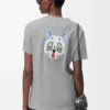 T-shirt coupe classique en coton gris chiné
