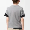 T-shirt coupe classique en coton gris chiné