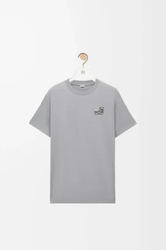 T-shirt coupe classique en coton gris moyen