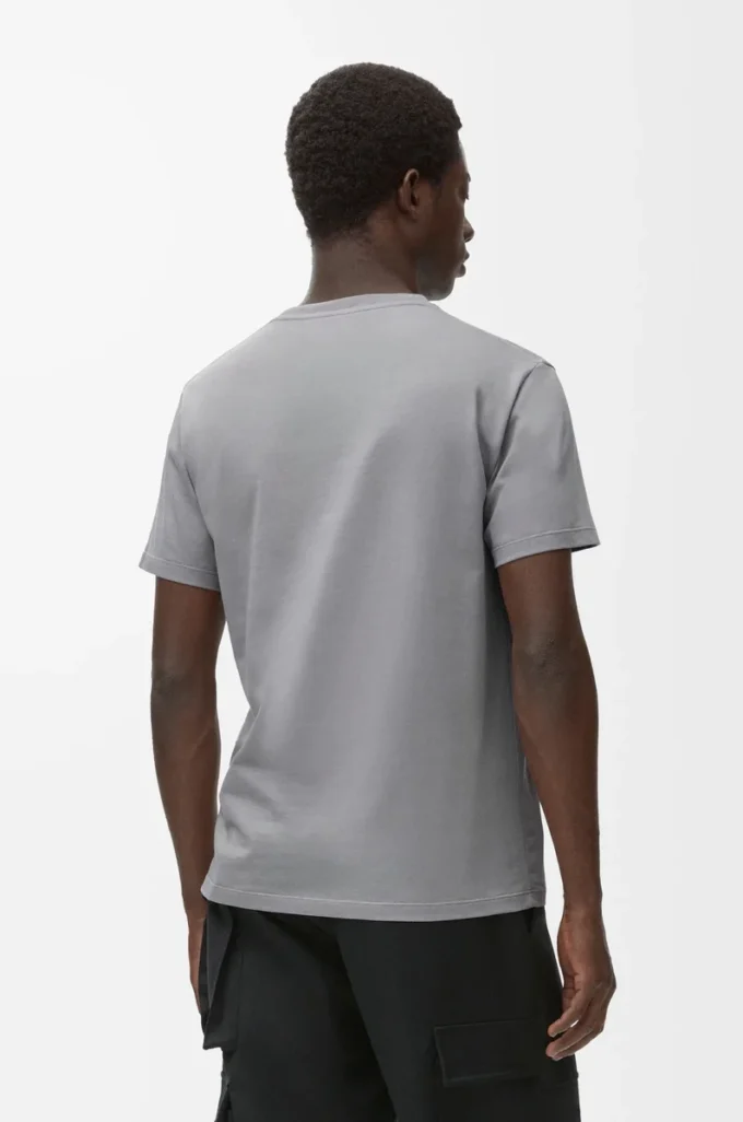T-shirt coupe classique en coton gris moyen