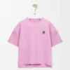 T-shirt coupe classique en coton mélangé Rose