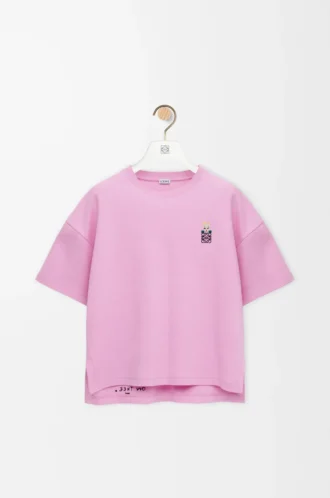 T-shirt coupe classique en coton mélangé Rose
