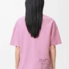 T-shirt coupe classique en coton mélangé Rose