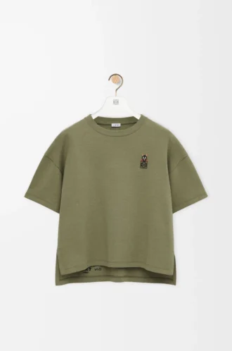 T-shirt coupe classique en coton mélangé Vert kaki