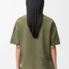 T-shirt coupe classique en coton mélangé Vert kaki