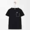 T-shirt coupe classique en coton Noir