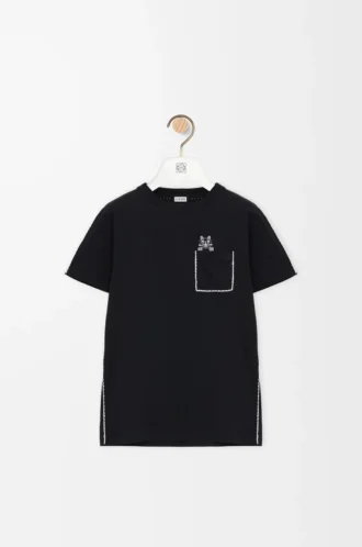 T-shirt coupe classique en coton Noir