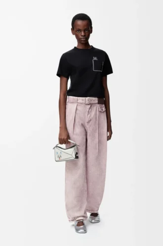 T-shirt coupe classique en coton Noir