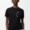 T-shirt coupe classique en coton Noir
