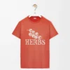 T-shirt coupe classique en coton orange