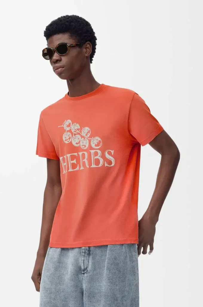 T-shirt coupe classique en coton orange