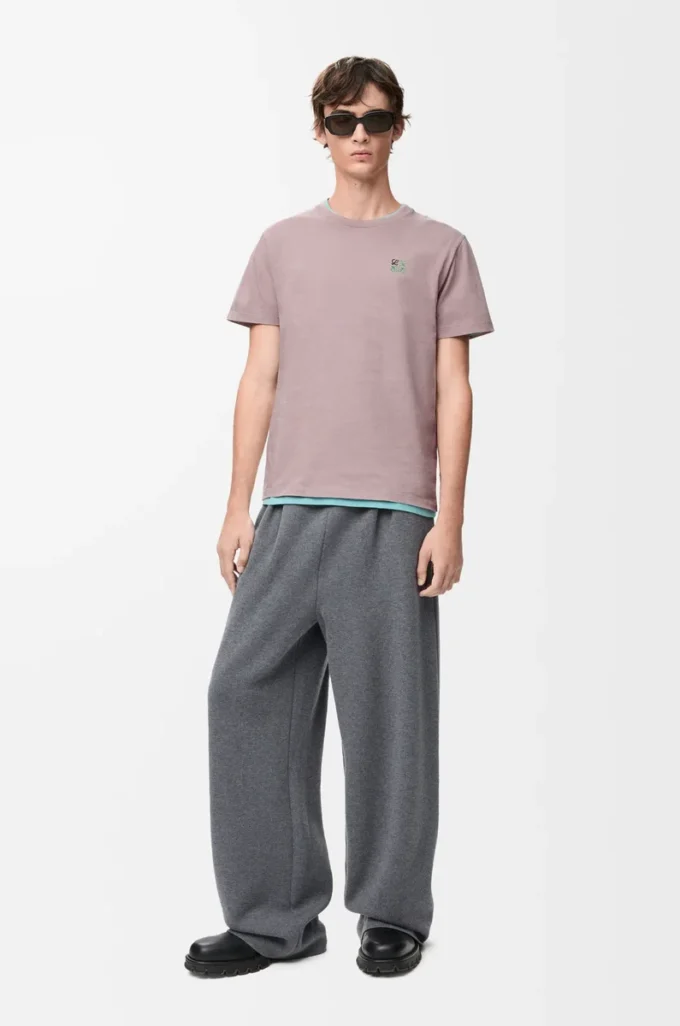 T-shirt coupe classique en coton rose clair