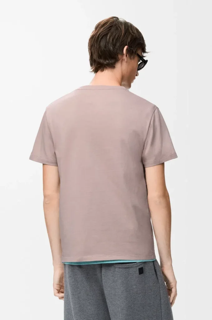 T-shirt coupe classique en coton rose clair