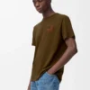 T-shirt coupe classique en coton vert kaki