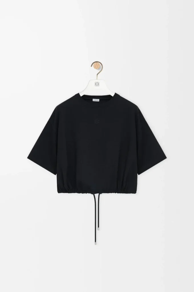 T-shirt court en coton Noir