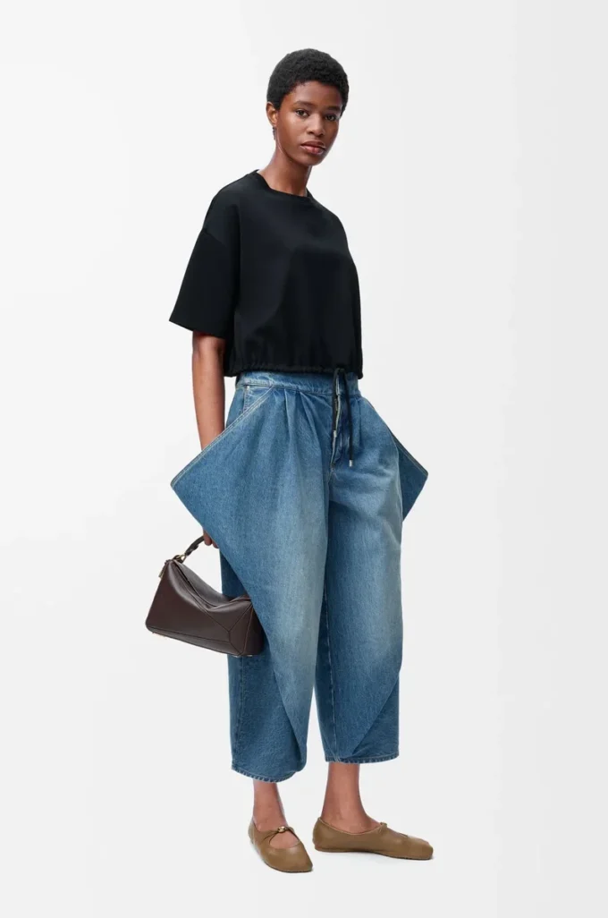 T-shirt court en coton Noir