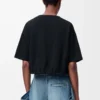 T-shirt court en coton Noir