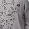 T-shirt à manches longues en coton gris chiné T-shirt à manches longues en coton gris chiné