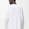 T-shirt oversize à manches longues en coton blanc