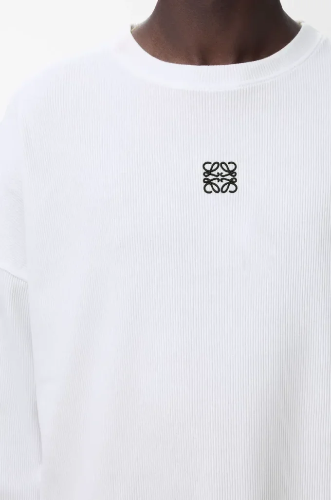 T-shirt oversize à manches longues en coton blanc