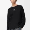 T-shirt oversize à manches longues en coton noir