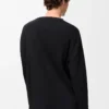 T-shirt oversize à manches longues en coton noir
