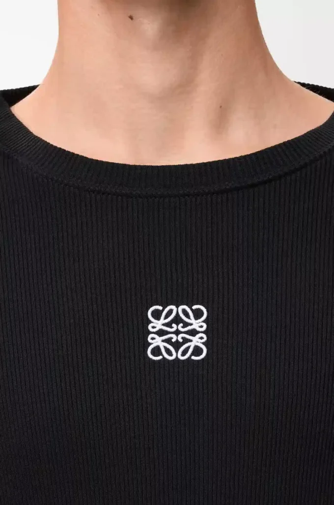 T-shirt oversize à manches longues en coton noir