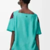 Top écharpe en soie Vert/Rouge/Multicolore