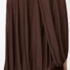 Top drapé en viscose couleur café