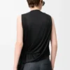 Top drapé en viscose noir