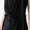 Top drapé en viscose noir