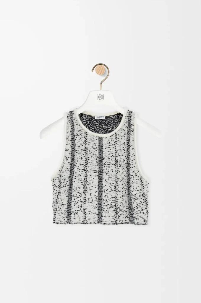 Top en laine Blanc/Noir