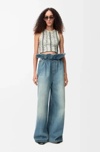 Top en laine Blanc/Noir
