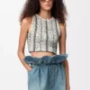 Top en laine Blanc/Noir