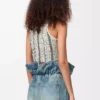 Top en laine Blanc/Noir