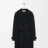 Trench-coat en viscose stretch Noir
