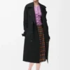 Trench-coat en viscose stretch Noir