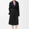 Trench-coat en viscose stretch Noir